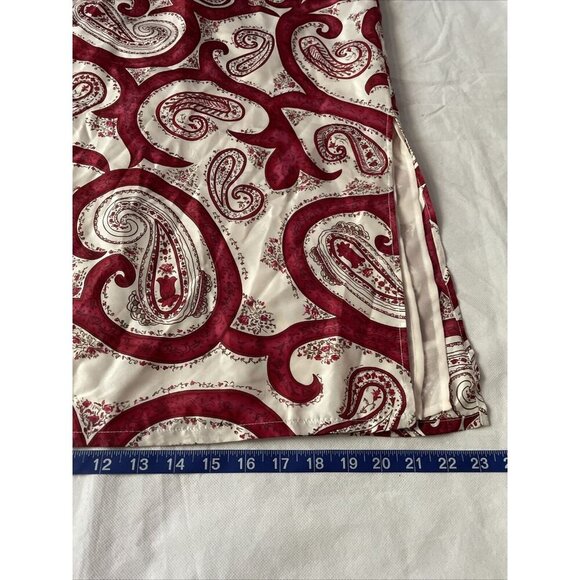Kate Landry Womens Silk Blend Midi Skirt Red & Ivory Paisley Print Size M - Picture 5 of 11
